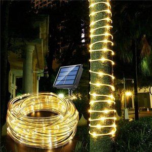 Solar Rope Light 33FT 100L IP65 Waterproof Outdoor LED Copper Fairy StringLights